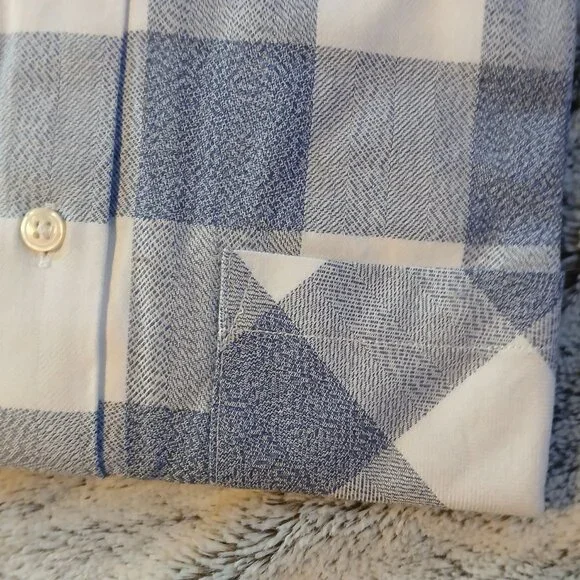 Untuckit Women's Blue and White Plaid Long Sleeve Button Down Shirt SZ… - Picture 7 of 7